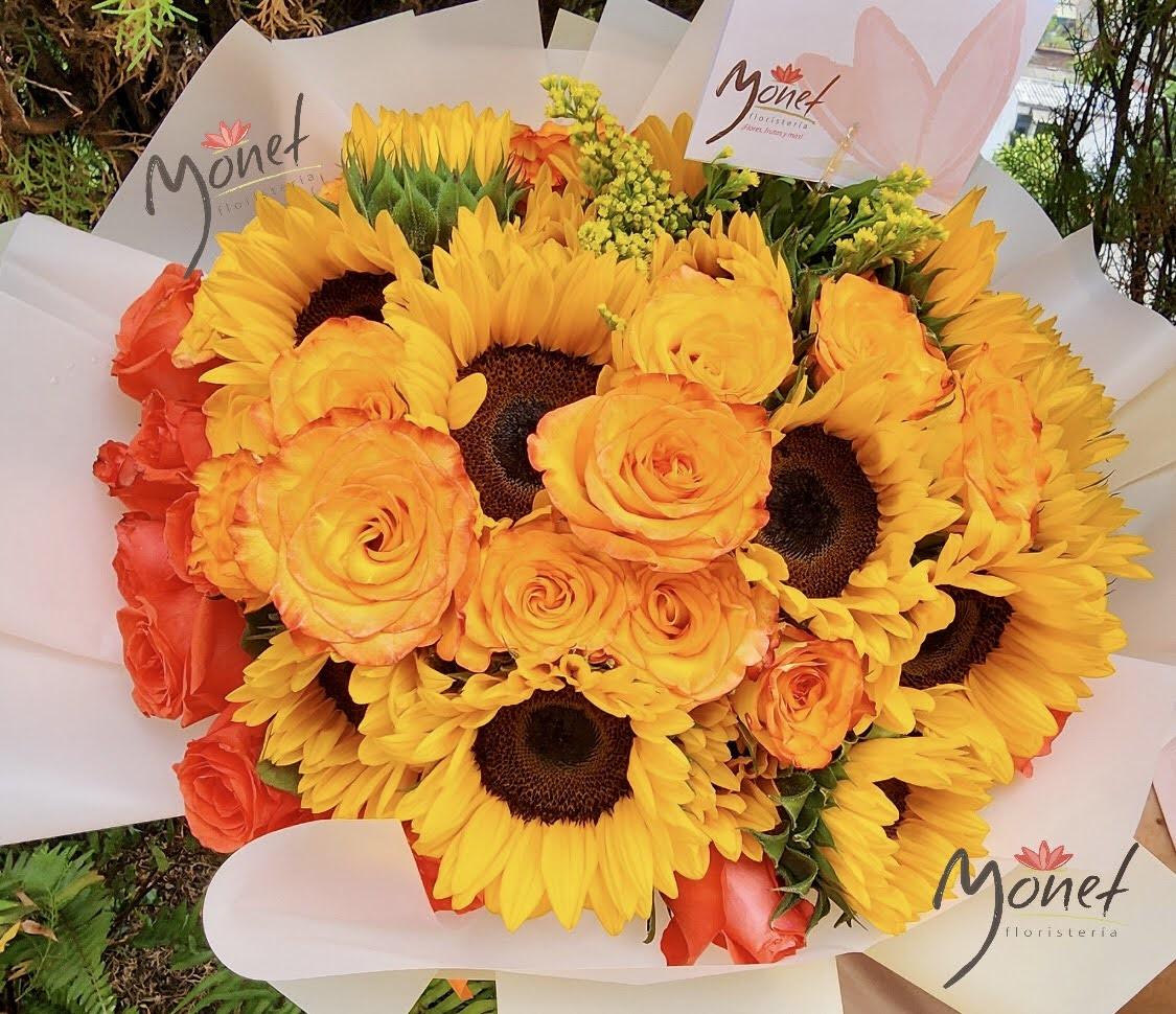 Ramillete de Girasoles y Rosas