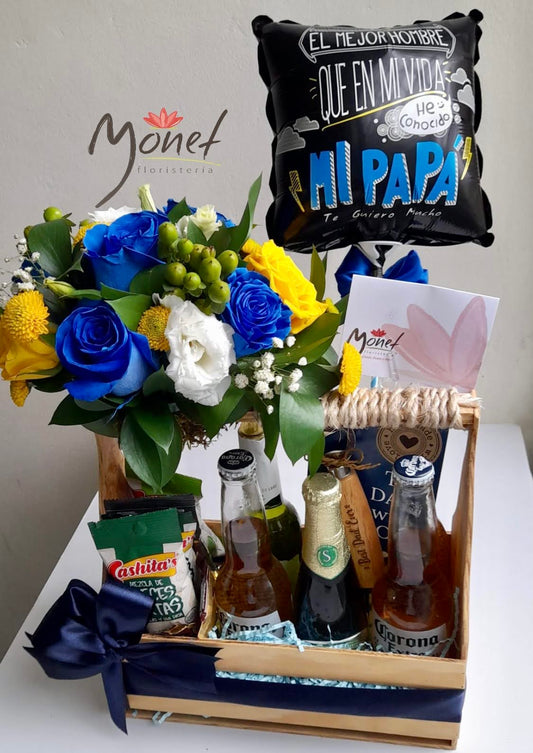 Caja de madera con cervezas