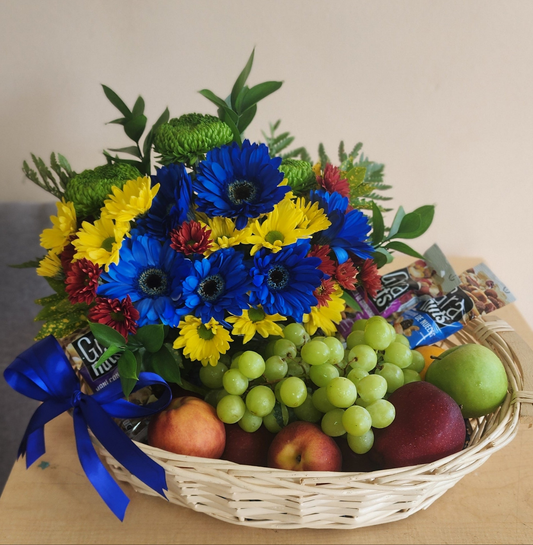 canasta de Frutas y Flores