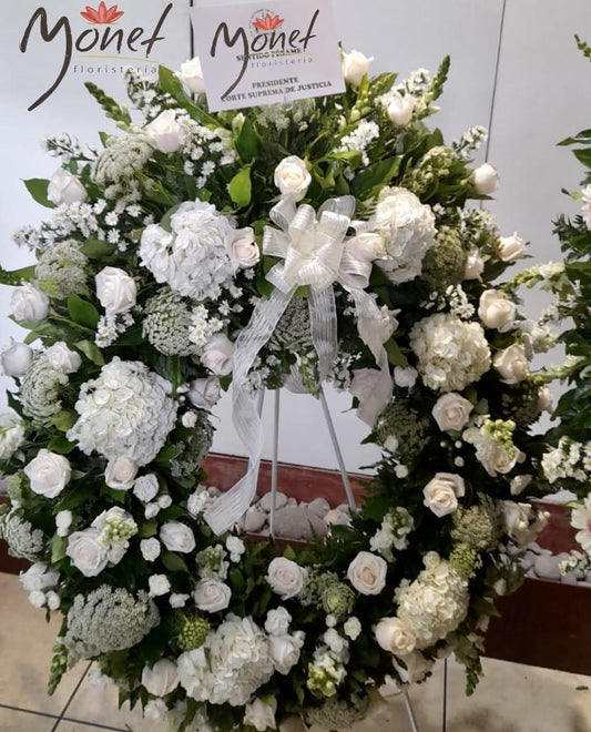 Corona con Hortensias